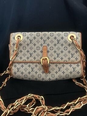 100% Authentic DENIM LV CROSSBODY W/Gold hardware